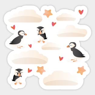 Cute puffin pattern Sticker